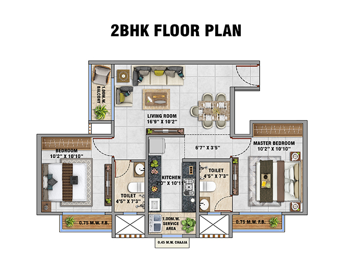 Layout for Boutique Office Spaces at Raheja WTC Navi Mumbai